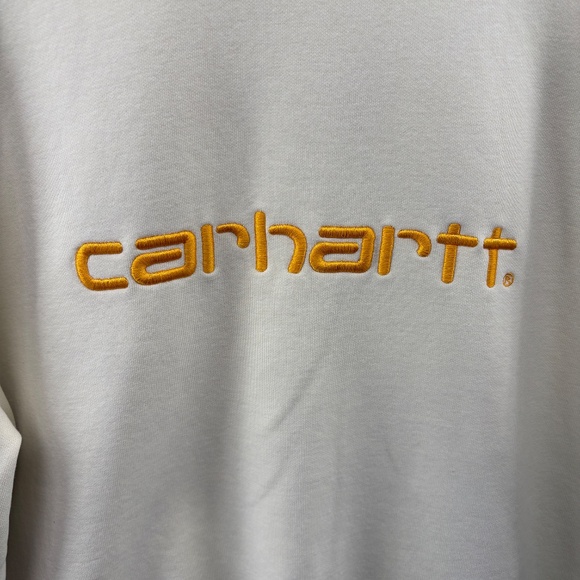 Carhartt WIP Carhartt Sweat Crewneck Embroidered Logo Pale Yellow Size L - Picture 3 of 14